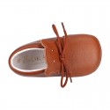 TAN color Soft Nappa leather little BEAR bootie for babies.