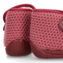 Soft Wool knit kids ankle home shoes laceless.