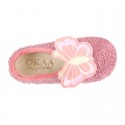 Wool knit BUTTERFLY design home shoes laceless.