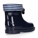 Bota de agua niños BIMBI NAVY con cuello a rayas.