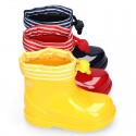 Little NAVY style Rain boots with adjustable neck for little kids.