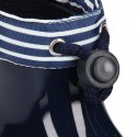 Bota de agua niños BIMBI NAVY con cuello a rayas.