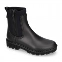 Women Ankle rain boots with NEOPRENE elastic band and MOUNTAIN soles design.