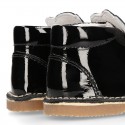 Little bear safari style boots in BLACK patent leather.