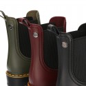 MATTE colors Ankle rain boots with elastic band and MOUNTAIN soles design.