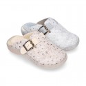 Wool effect OKAA CLOG Home shoes with STARS design.