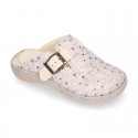 Wool effect OKAA CLOG Home shoes with STARS design.