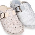 Wool effect OKAA CLOG Home shoes with STARS design.