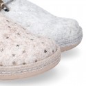 Wool effect OKAA CLOG Home shoes with STARS design.