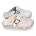 Wool effect OKAA CLOG Home shoes with STARS design.