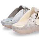 Wool effect OKAA CLOG Home shoes with STARS design.