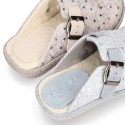 Wool effect OKAA CLOG Home shoes with STARS design.