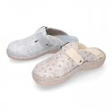 Wool effect OKAA CLOG Home shoes with STARS design.