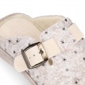 Wool effect OKAA CLOG Home shoes with STARS design.