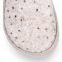 Wool effect OKAA CLOG Home shoes with STARS design.