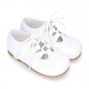 NAPPA leather Classic kids English style shoes with laces.