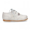 NAPPA leather Classic kids English style shoes with laces.