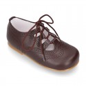 NAPPA leather Classic kids English style shoes with laces.