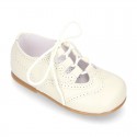 NAPPA leather Classic kids English style shoes with laces.