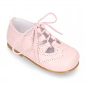 NAPPA leather Classic kids English style shoes with laces.