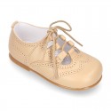 NAPPA leather Classic kids English style shoes with laces.