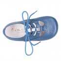 NAPPA leather Classic kids English style shoes with laces.