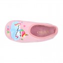 OKAA UNICORNS design Girl cloth Home shoes with elastic strap.