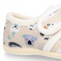 ANIMALS Wool design fall-winter Kids home shoes laceless.