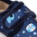 ANIMALS Wool design fall-winter Kids home shoes laceless.