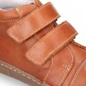 Kids OKAA CASUAL Ankle boot shoes tennis style laceless in Nappa leather.