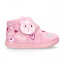 Little kids OKAA BEAR design wool cotton home bootie shoes laceless.