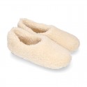 TEDDY type Wool Kids closed home shoes.