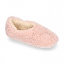 TEDDY type Wool Kids closed home shoes.