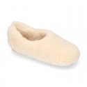 TEDDY type Wool Kids closed home shoes.