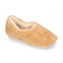 TEDDY type Wool Kids closed home shoes.