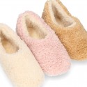 TEDDY type Wool Kids closed home shoes.