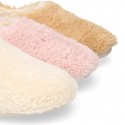 TEDDY type Wool Kids closed home shoes.