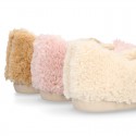 TEDDY type Wool Kids closed home shoes.