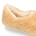 TEDDY type Wool Kids closed home shoes.