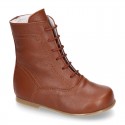 Girls Pascuala style ankle boots in TAN Nappa leather.