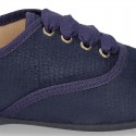 Autumn winter CROCO canvas Kids LACES UP shoes with ties closure.