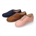 Autumn winter CROCO canvas Kids LACES UP shoes with ties closure.