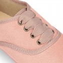 Autumn winter CROCO canvas Kids LACES UP shoes with ties closure.