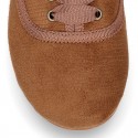 Autumn winter CROCO canvas Kids LACES UP shoes with ties closure.