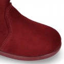 Girl Ankle boot shoes with RUFFLES in AUTUMN WINTER colors Serratex canvas.