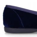 Autumn winter velvet canvas Girl Ballet flats with big bow.