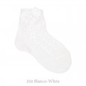 COTTON OPENWORK SHORT SOCKS WITH BOW BY CONDOR
