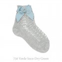 COTTON OPENWORK SHORT SOCKS WITH BOW BY CONDOR