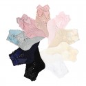 COTTON OPENWORK SHORT SOCKS WITH BOW BY CONDOR