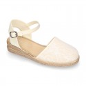 Special Girl CEREMONY espadrille shoes with laces and little wedge design.